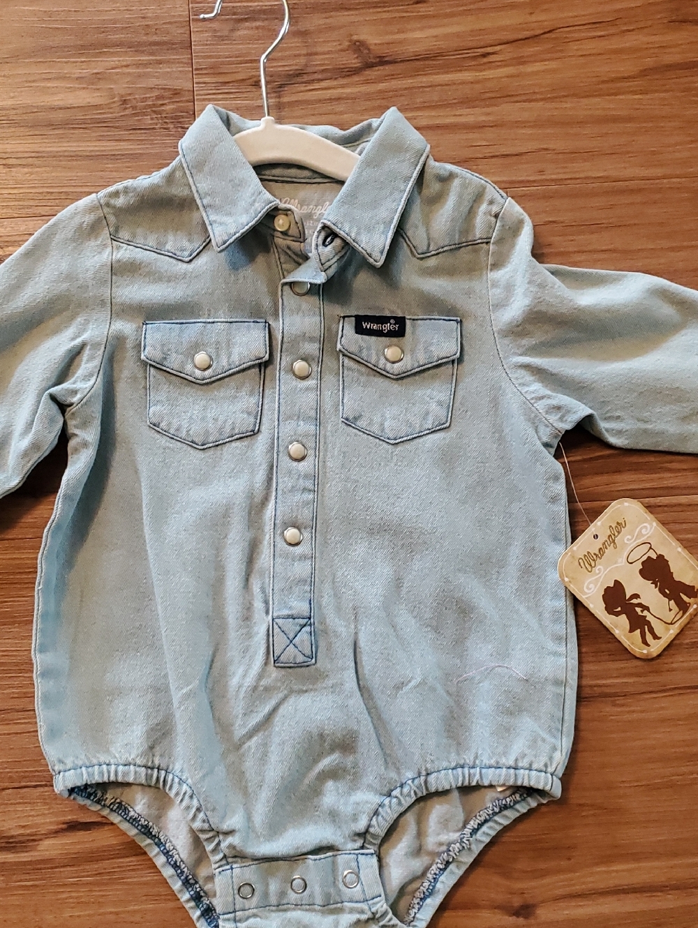 Wrangler Light Blue Denim Baby Romper
